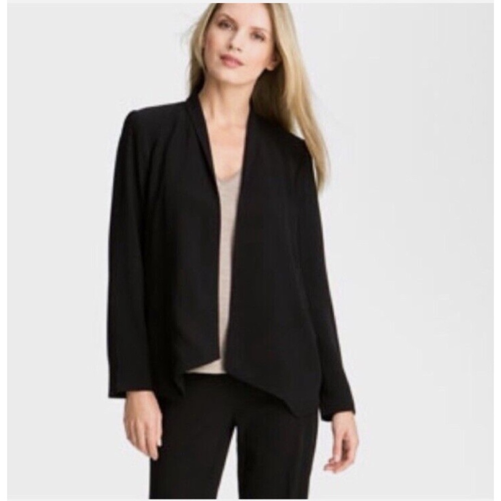 Eileen Fisher System Tropical Suiting Blazer Jacket Open Front Classic Sz XL